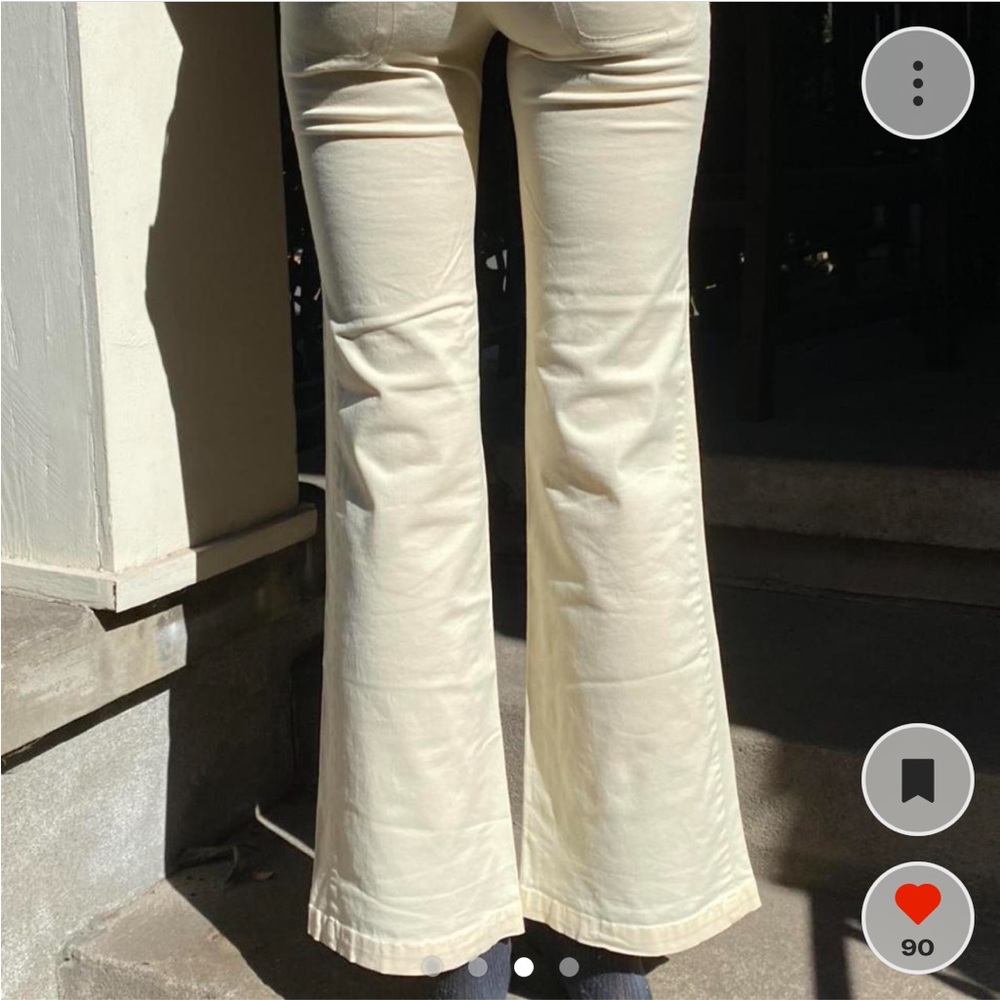 Vintage Light Yellow Fitted Pants